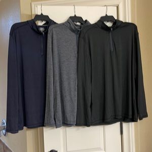 G. H. Bass & Co. XL (NWOT) Long Sleeved Half Zippered Men’s Shirts- Bundle of 3